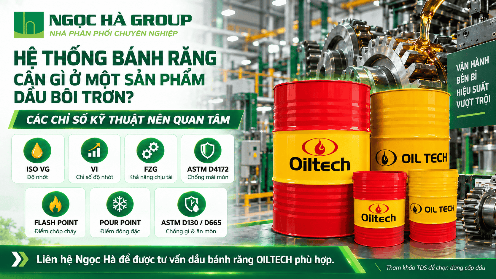 Hệ thống bánh răng cần gì ở một sản phẩm dầu bôi trơn?