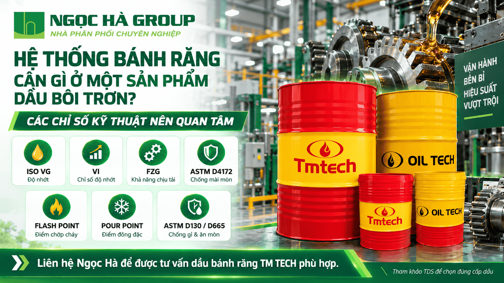 Hệ thống bánh răng cần gì ở một sản phẩm dầu bôi trơn?
