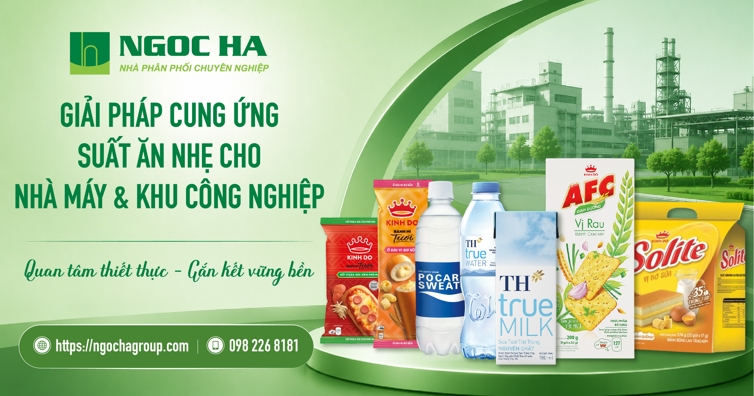 GIẢI PHÁP CUNG ỨNG SUẤT ĂN NHẸ  CHO NHÀ MÁY, KHU CÔNG  NGHIỆP